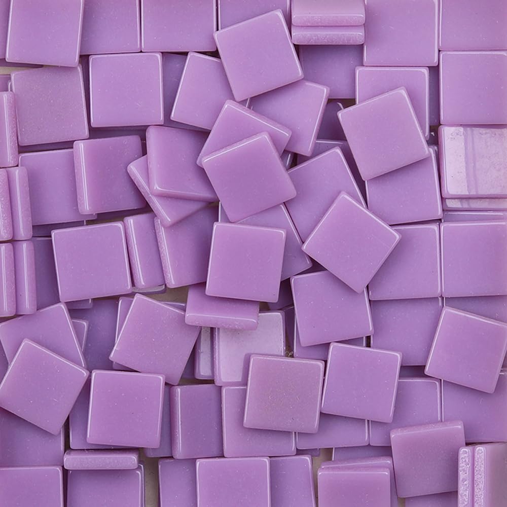 Leliafleury 100Pcs Purple Mosaic Tiles 1cmx1cm Resin Square Mosaic Tiles Mosaics Pieces for DIY Crafts Home Decoration
