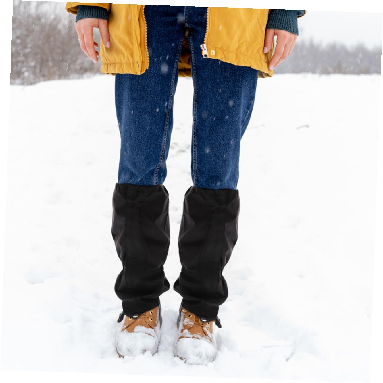BESPORTBLE Leggings da Neve Sci Ski Ghette Impermeabili Vello Guanti da Neve Maniche Protettive per Le Gambe Maniche delle Gambe Resistenti all'Acqua Panno Oxford Black