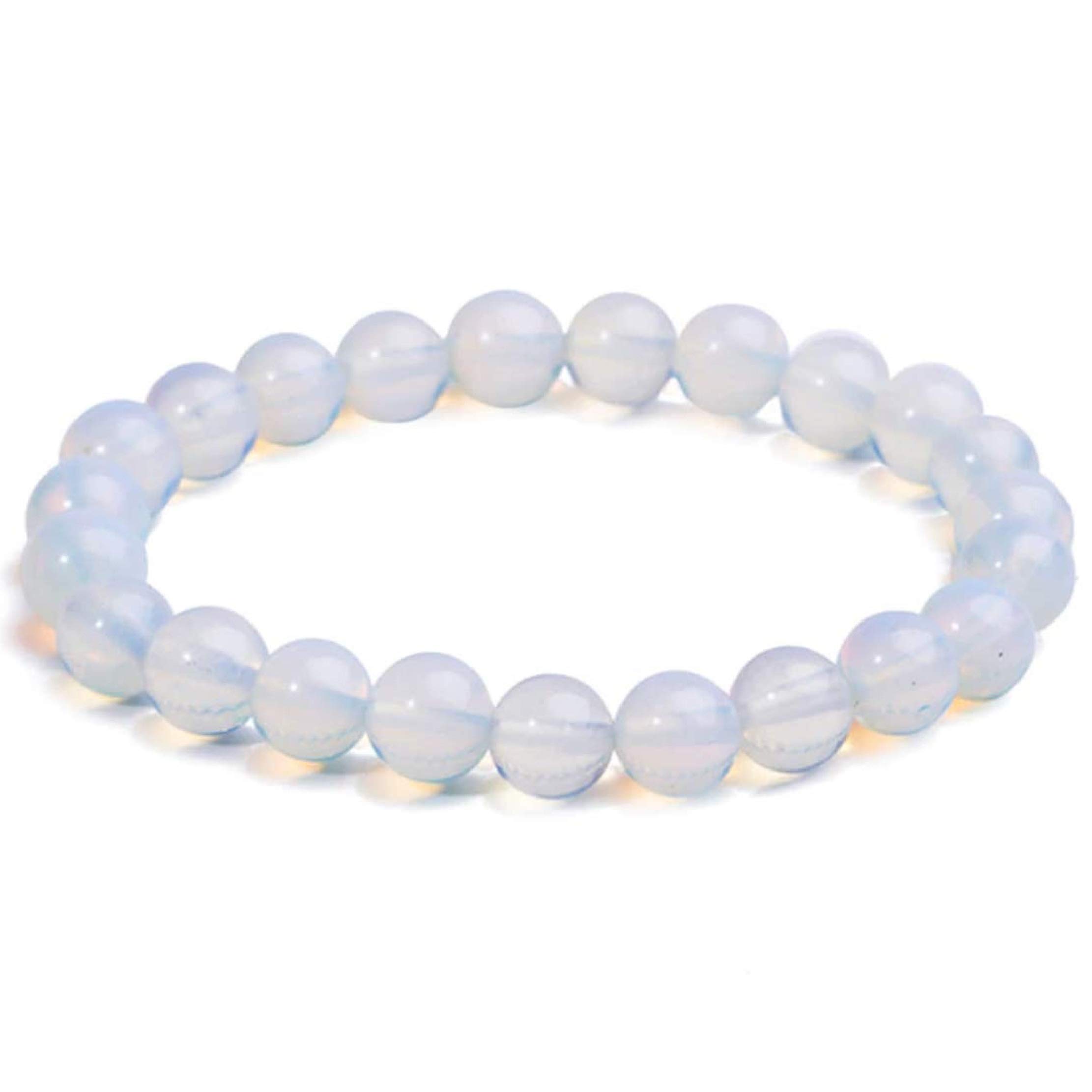 Marka Jewelry Natural Round Beads Opalite Crystal Stone 8mm Bracelet Reiki Chakra Yoga Meditation Semi Precious Gemstones Stretchable Bracelet for Unisex (B08NK3QBJ8) Amazon Price History, Amazon Price Tracker