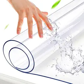 Protetor de Mesa em PVC Cristal, Transparente, Toalha Térmica Grossa para Móveis e Balcão, 1,20m