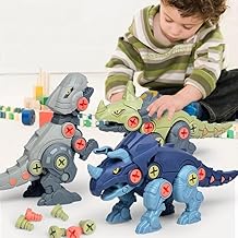 Umadiya® Branded Take Apart Dinosaur Toys, Pack of 4 Dinosaurs with Screwdrivers, Dino Kids Building Learning Toys, STEM Toy for Boys and Girls, 3 4 5 6 7 8 Year Old Boys and Girls (Dino-4)