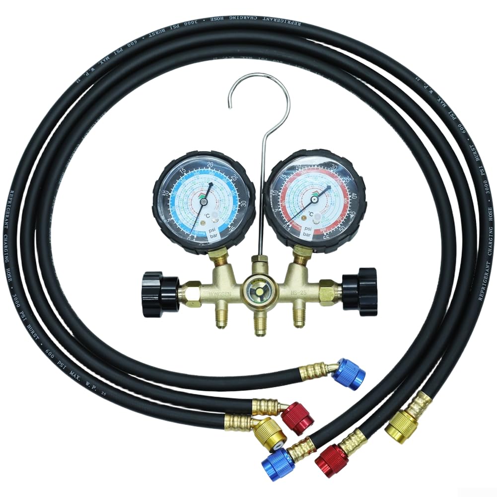 AC Krümmer Manometer für Hs BM 36 entwickelt für R134a R404A R410A und R22 Handhabung und Systemprüfung