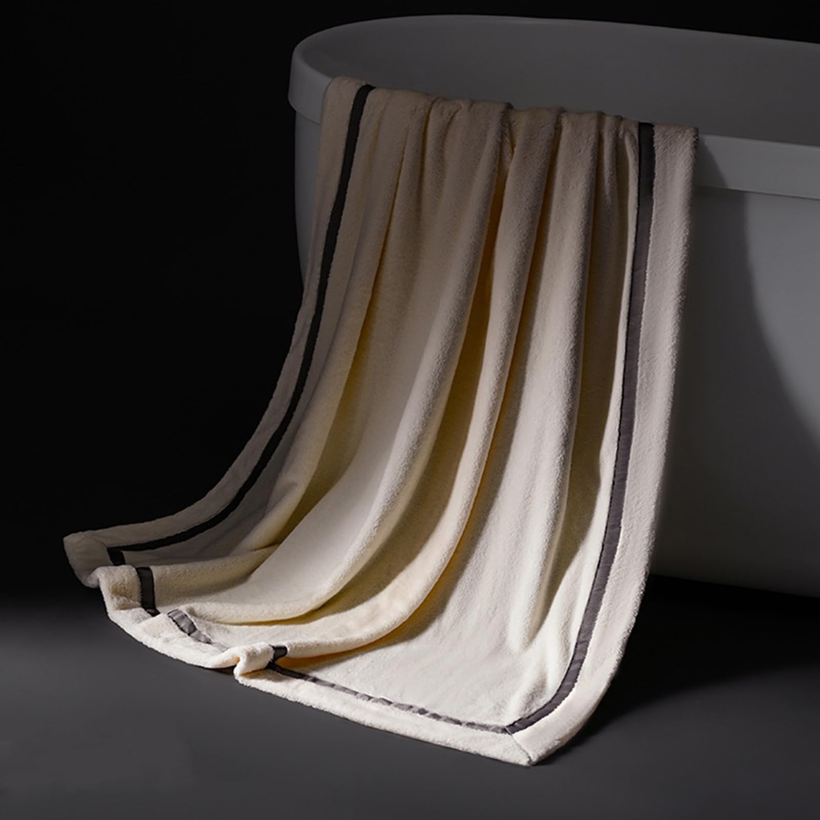 KUWHSIOP Luxury Bathroom Hotel Bath Towels Soft Absorbent Quick Dry Bath Sheet, Lint-Free, Fade Resistant Oversized Bath Towel,Beige,90 × 170 cm