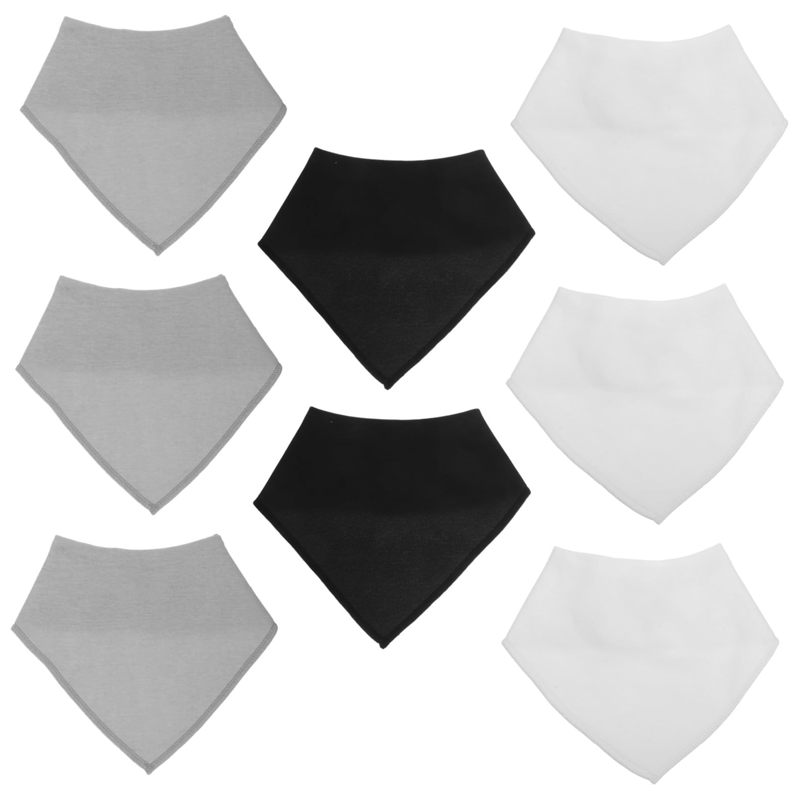 8 Piezas Baberos para Niña Triángulo Algodón Absorbente para Recién Nacidos Colores Gris y Negro Multifuncional para Uso Diario