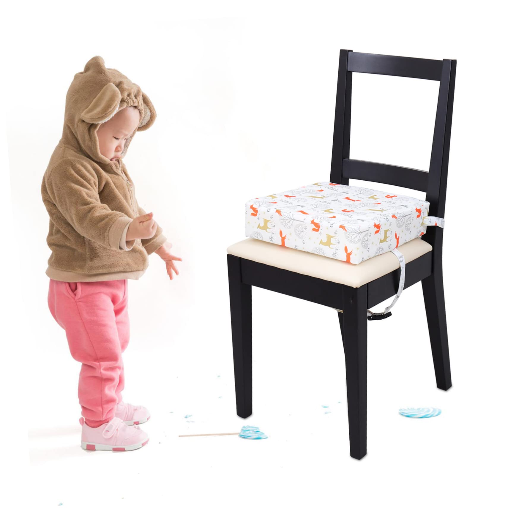 TOYANDONA Cojín Elevador Para Silla De Comedor Colchón Creciente Cojín Del Asiento Elevador Para Niños Refuerzo Para Niños Material De Poliéster Impermeable. Mantel Alumno Silla Del Comedor