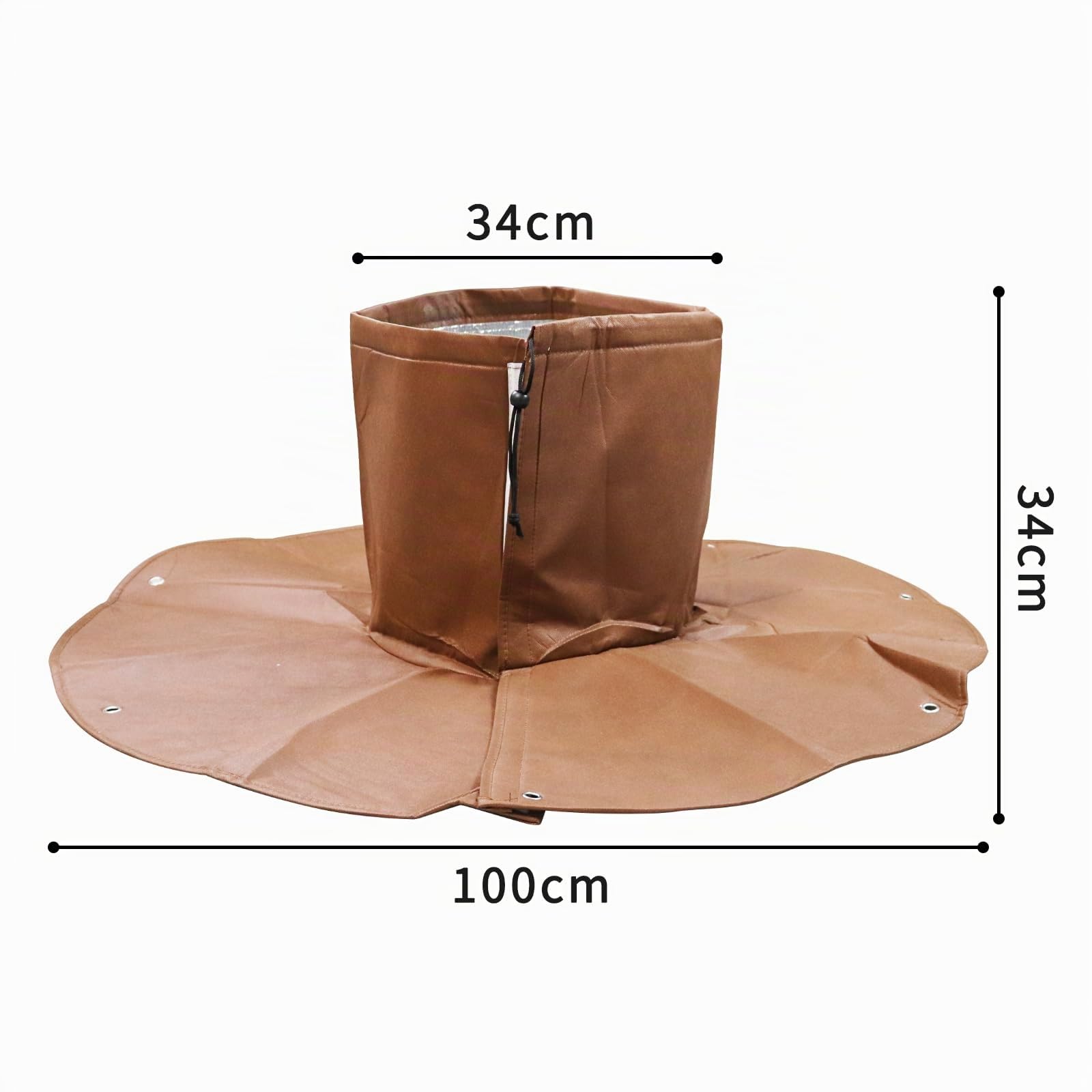 Tesmotor Palmenwurzelschutz 2 Stück, Kälteschutz für Pflanzen und Bäume bis 34cm Durchmesser, Winterschutz für Palmen, Doppelte Isolierung, Ø 100cm, 100 g/m² (Braun)