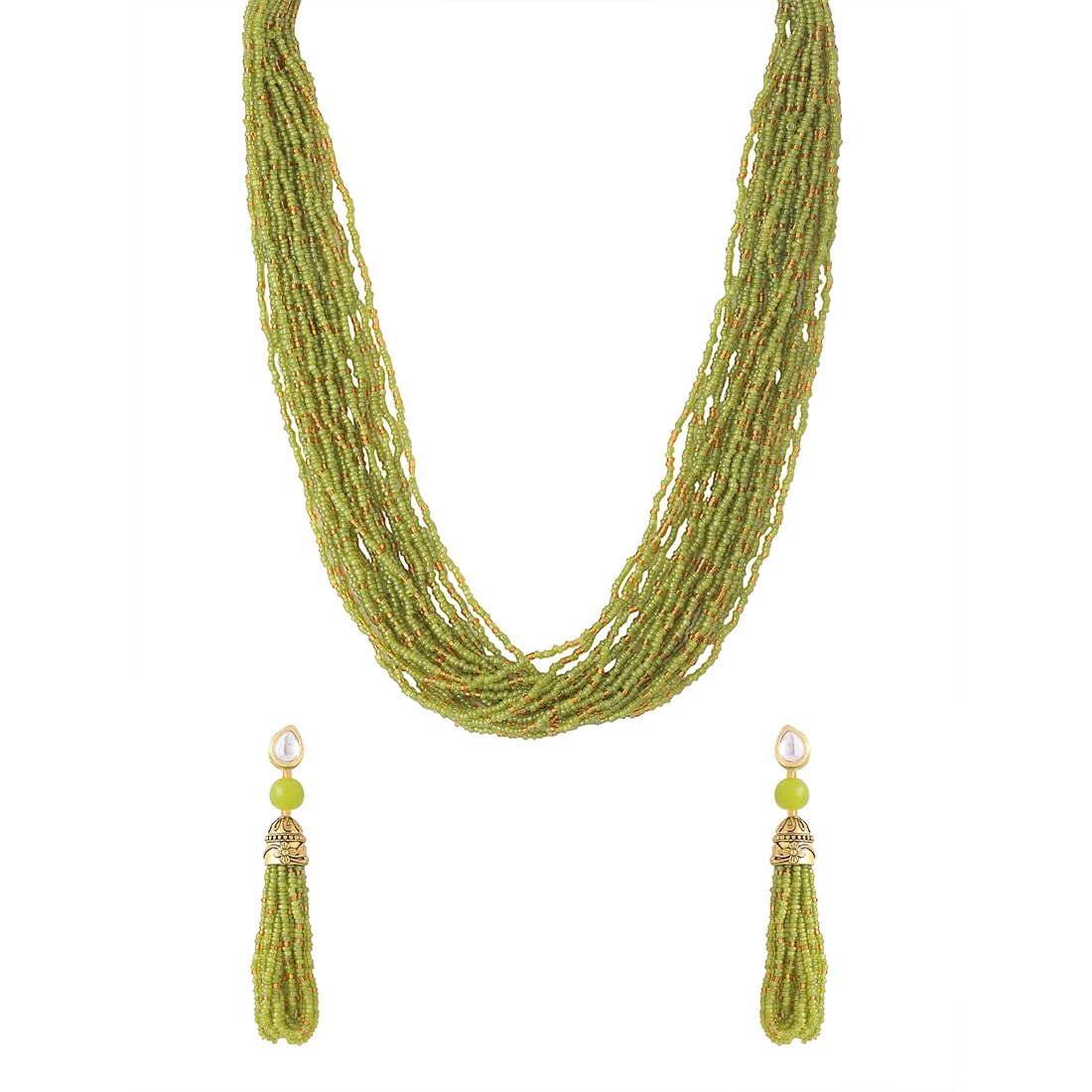 Yellow Chimes Jewellery Set for Women and Girls Motibeads Necklace Set for Women | Multilayered Green Moti Beads Necklace Set | Birthday Gift for girls and women Anniversary Gift for Wife (B0CL48TH8S) Amazon Price History, Amazon Price Tracker
