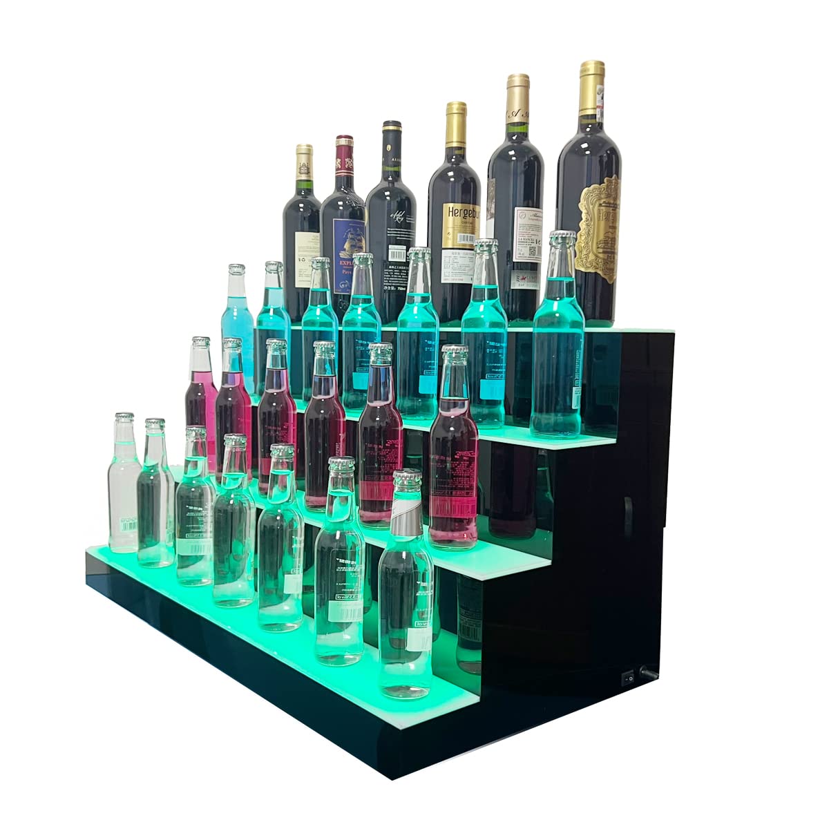 Cozyel 31 Inch 4 Step LED Lighted Liquor Bottle Display Illuminated