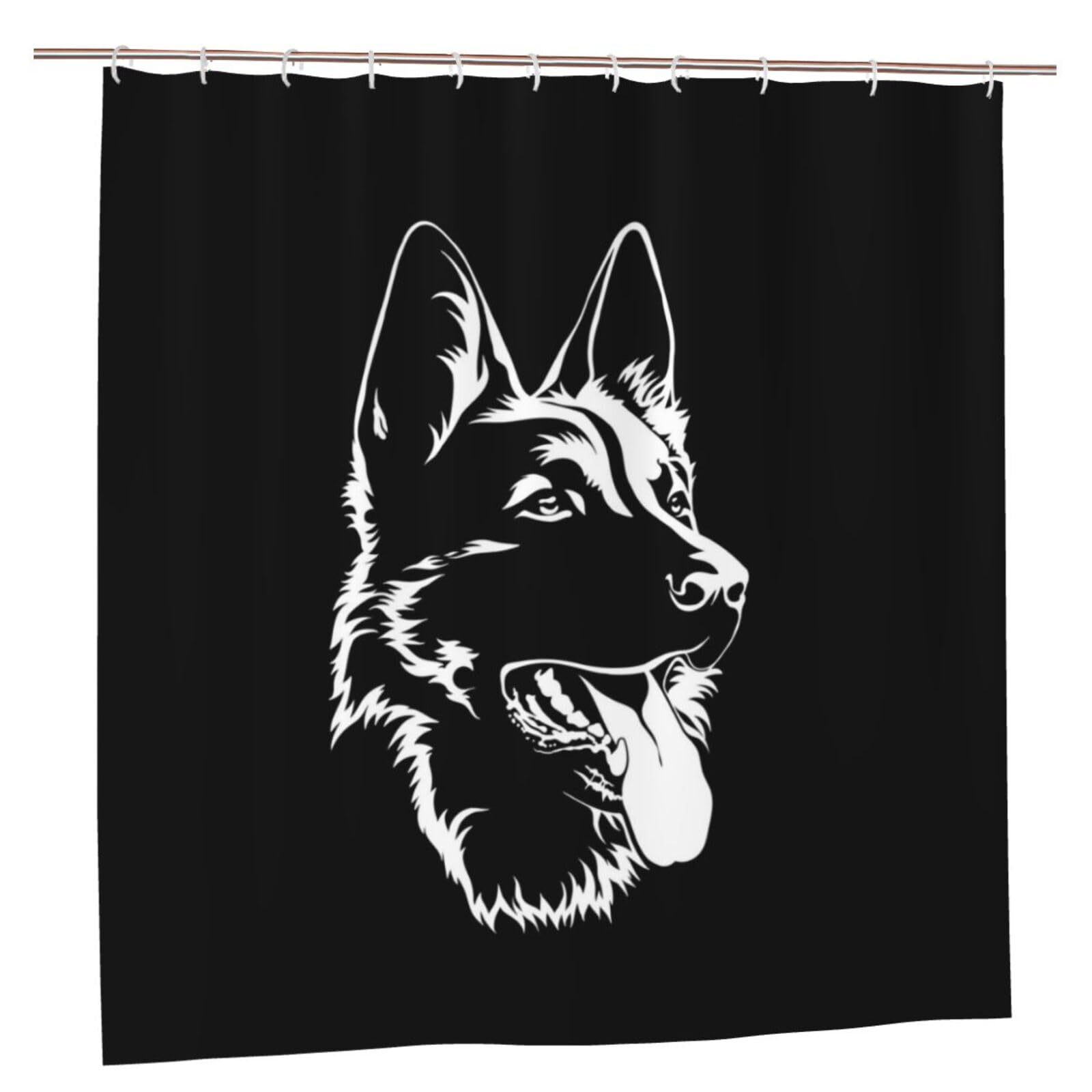 Oudrspo Blackan Shepherd Unique Designer Artwork Shower Curtain 72x72 Inch - Polyester Bathroom Decor with Metal Grommets