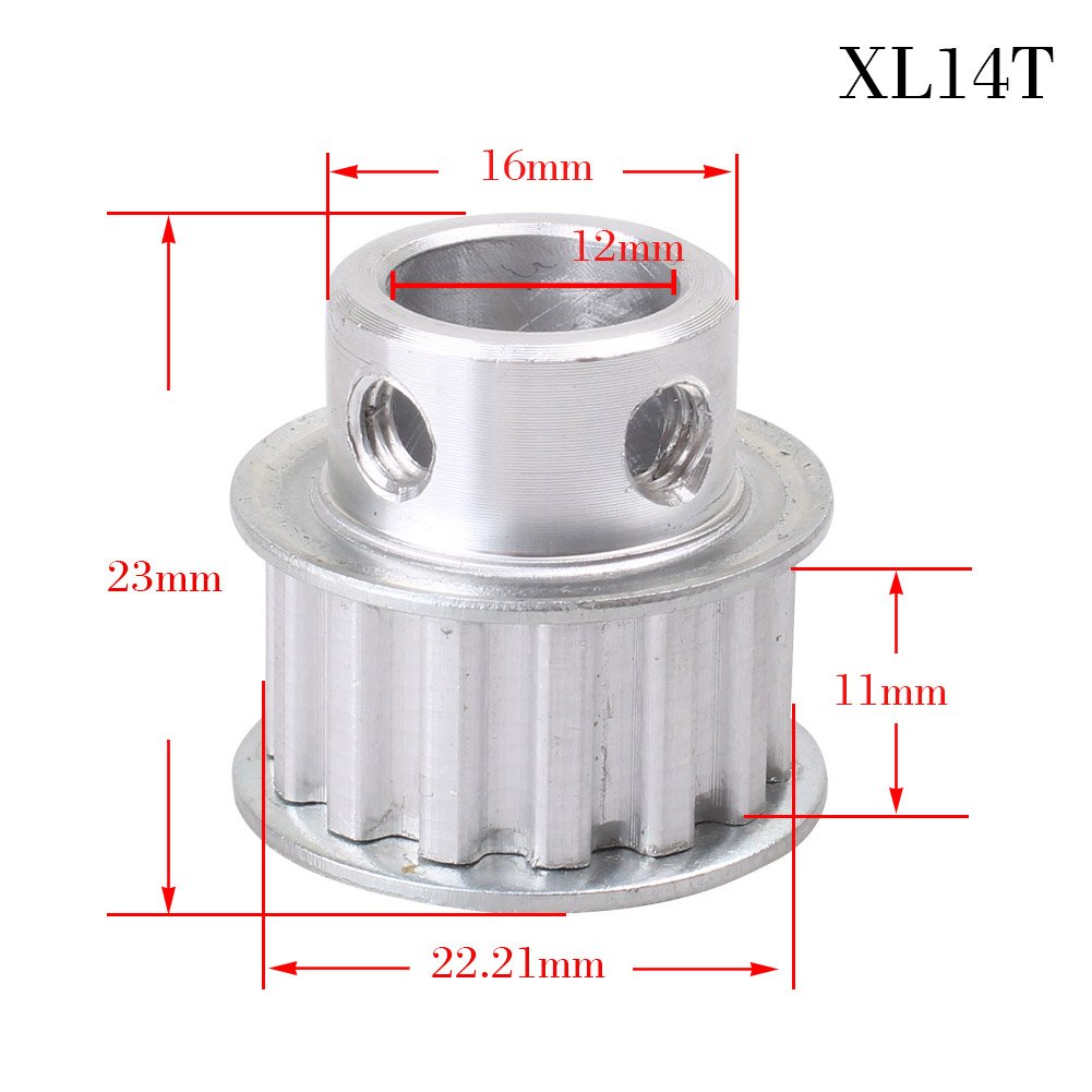 Cninba13 12mm Bore XL 14 Teeth Timing Belt Pulley for 3D Printer 10mm Width Belt