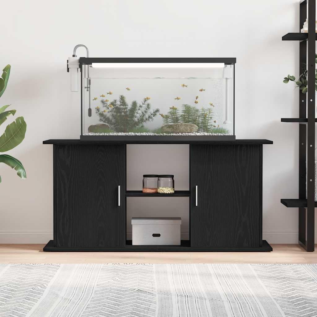 Tomostar Support pour Aquarium, Meuble pour Aquarium Meuble de Base Table d'aquarium chêne noir 121x41x58 cm bois d'ingénierie