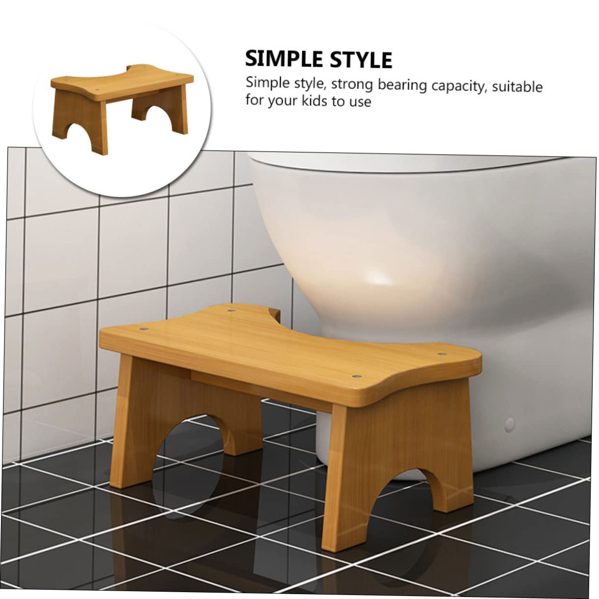 Cabilock Stabiler Badezimmer Fußhocker mit Rutschfester Oberfläche und Rechteckigem Design als Toilettensitz Trittschemel für Kinder und Ganze Familie