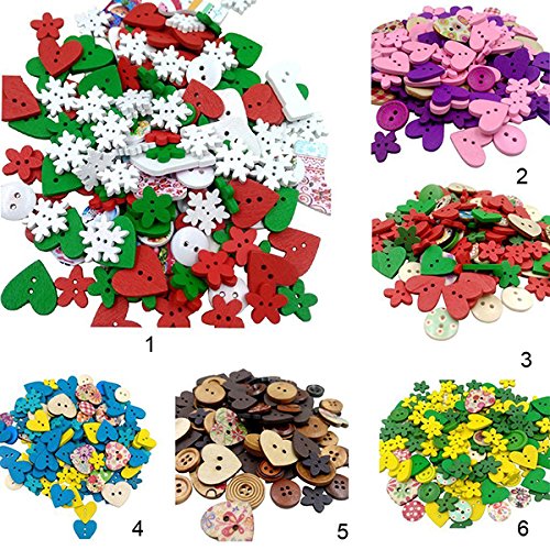 Tinksky Confezione di bottoni natalizi per cucito