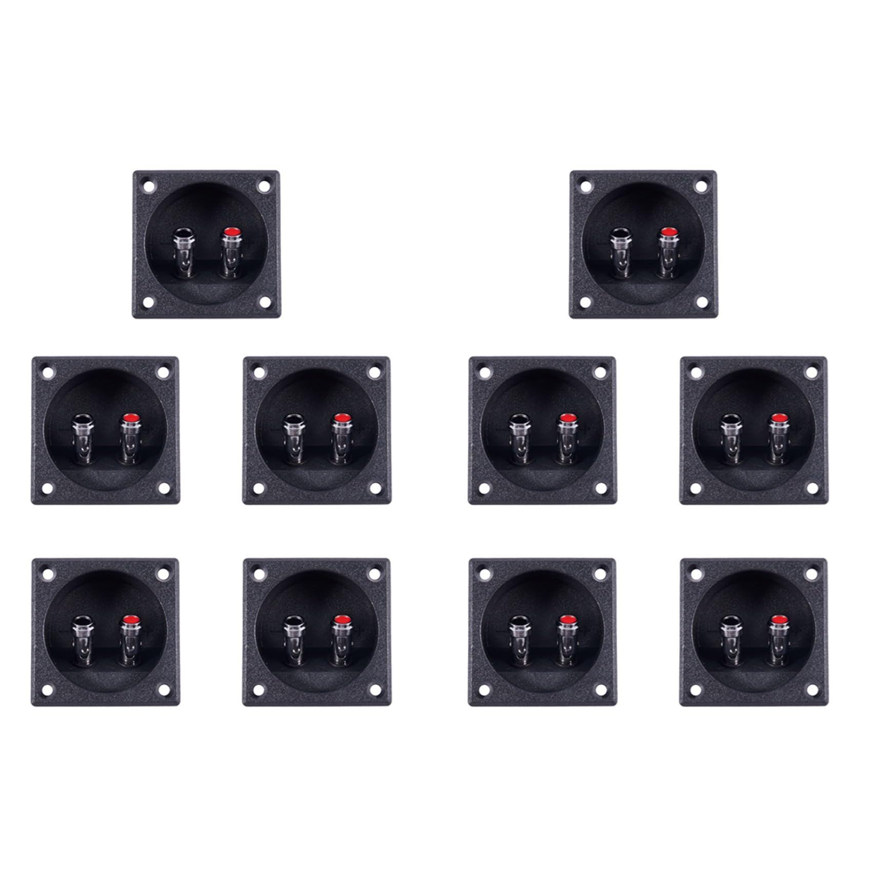 Jnchdghwa Black 10X Square Shape Double Binding Post Type Speaker Box Terminal Cup