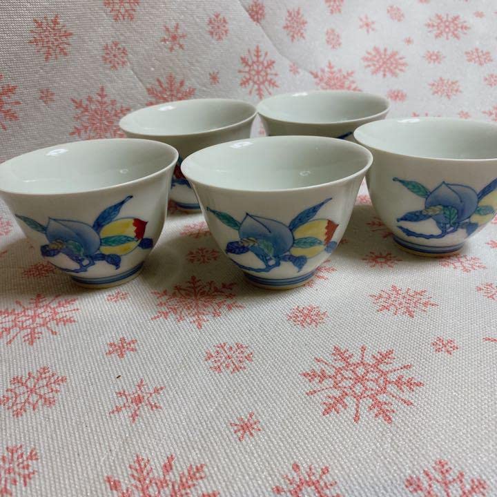 今泉今右衛門　錦桃絵煎茶碗　九谷烧　有田烧 今泉今右衛門 錦桃絵煎茶碗 九谷烧 有田烧
