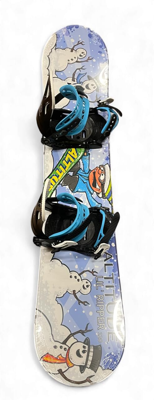 Altitude JR Boys Lil' Ripper Snowboard + JR Ripper BINDINGS Package (Black/Blue (3-6), 130CM)