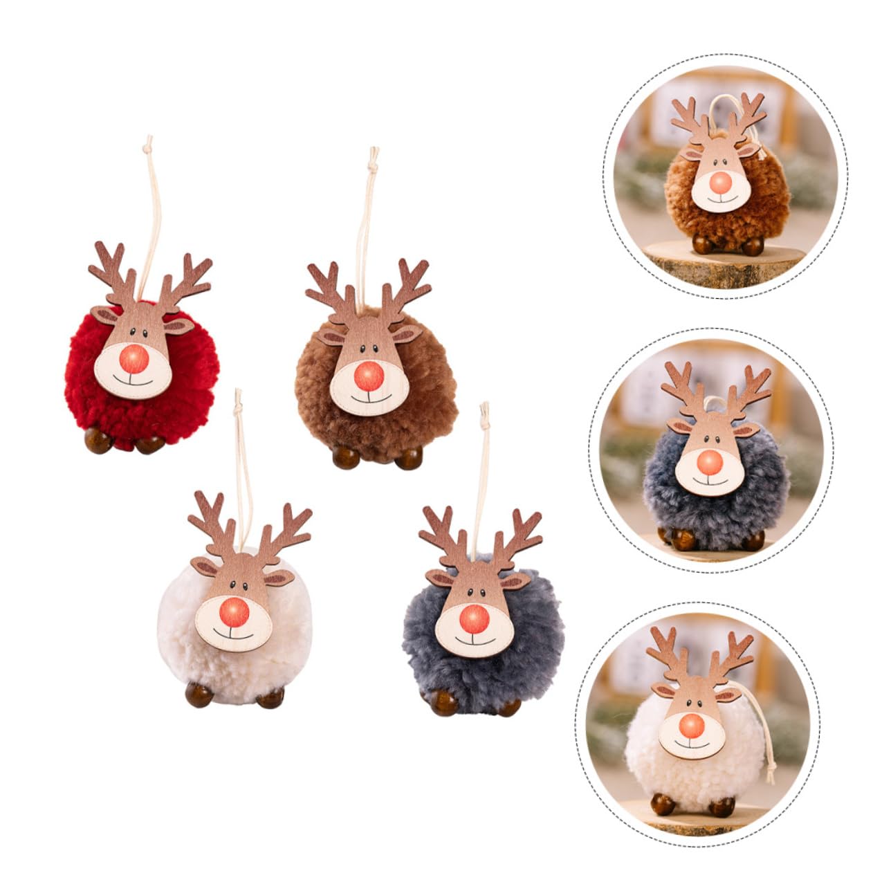 Cabilock 5 Juegos Colgante De Árbol De Navidad Colgantes Navideños Christmas Tree Guirnalda Adornos Decoración Navideña De Alce De Fieltro De Madera Decoración Colgante De Alce 4 Uds * 5
