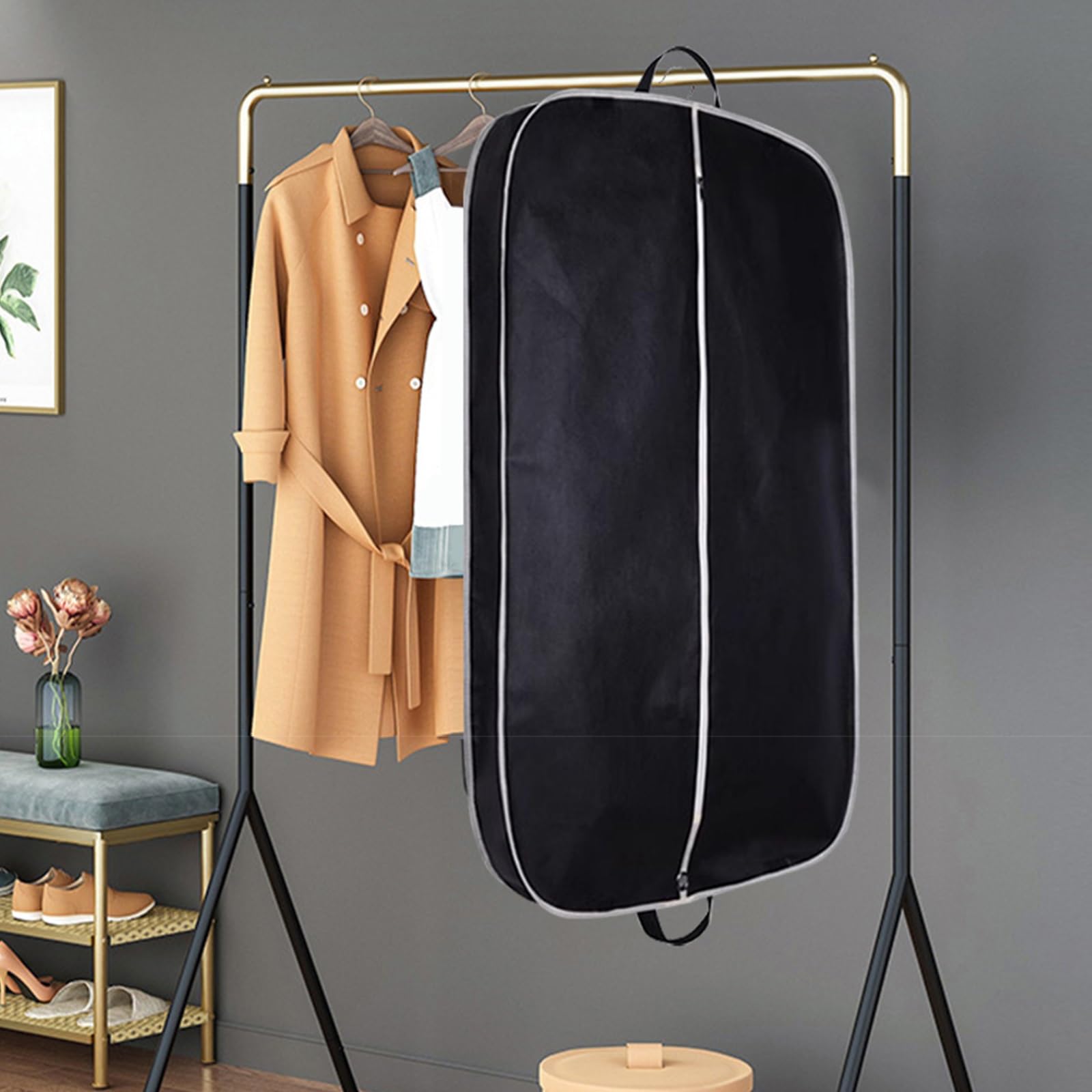 Funda Traje de 110 cm para Viajes y Almacenamiento en Armario, Paquete de 3 Fundas Ropa con 2 Asas para Rpa, Abrigos, Chaquetas y Camisas