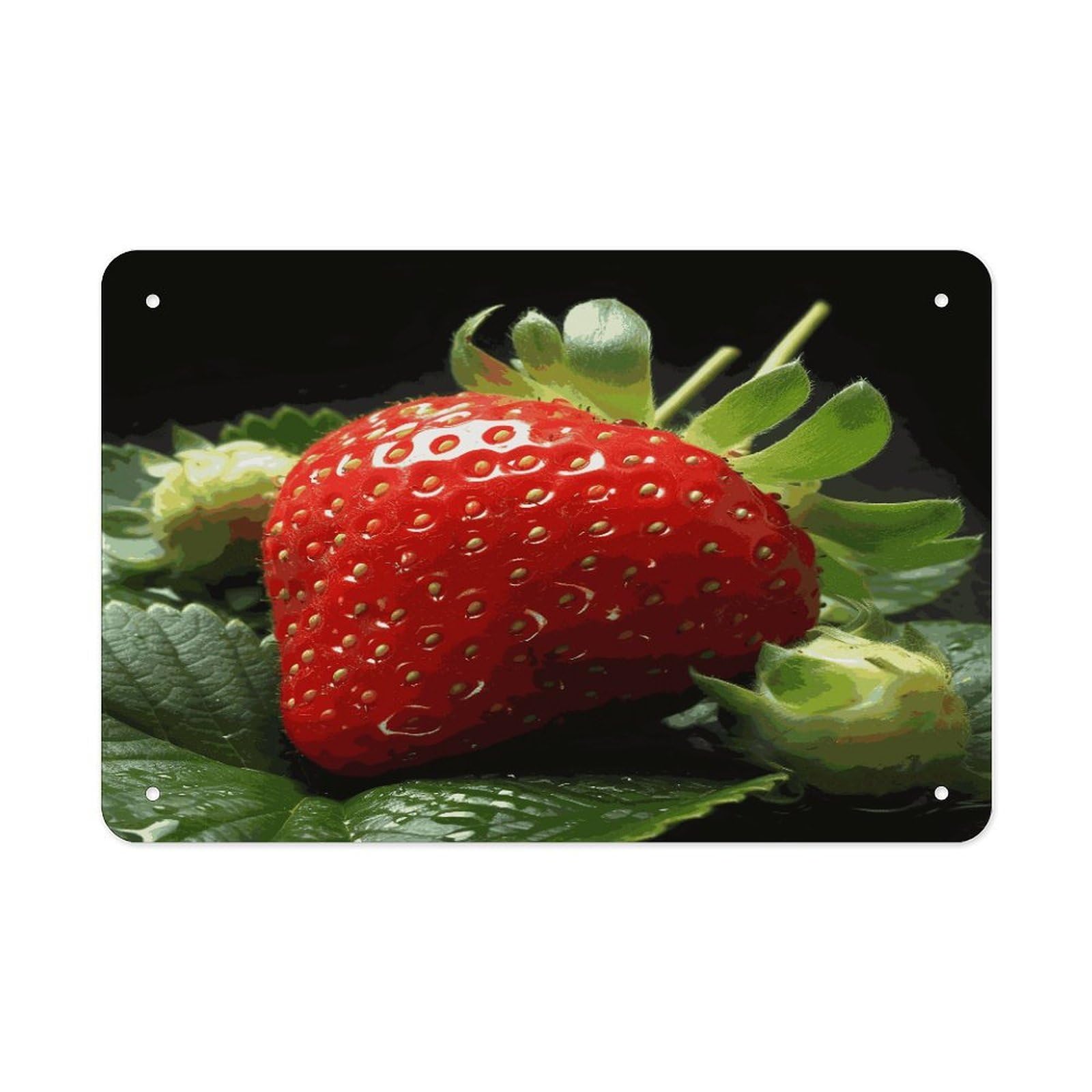 Fruit Strawberry Metal Signs Wall Art Tin Sign