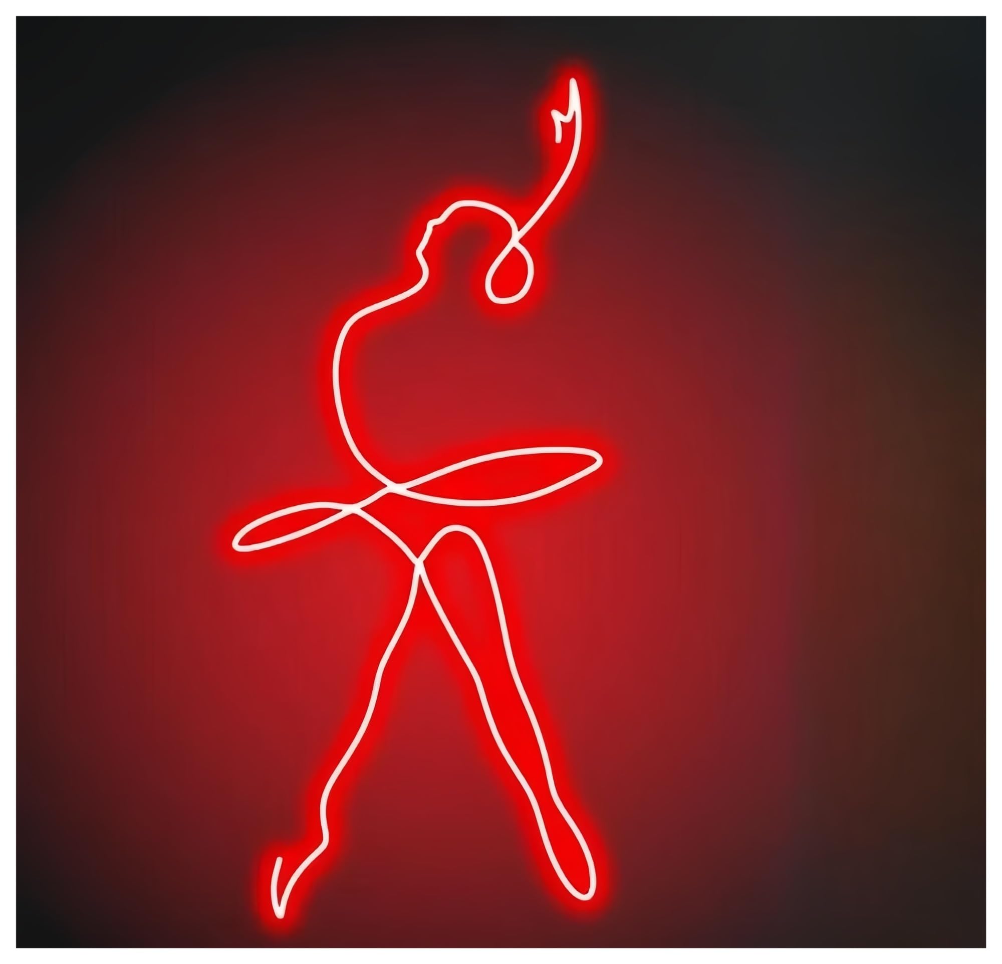 SHOUXI Sign Lamp Ballerina Dance Neon Sign, Club Wall Decor, Sport Home for Dance Lover(Red,50cm)