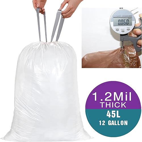 Miniatura 7 de DisplayForever Code Q - Bolsas de basura de plástico resistentes con cordón de 13 a 17 galones (50 unidades) compatibles con simplehuman Code Q  1.2