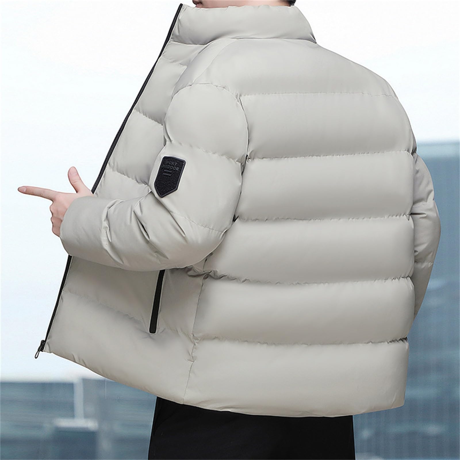 Generico Giubbotto Invernale Uomo Media Lungo Parka con Cappuccio Comodi Giubbotti Slim Fit Calda Comoda Jacket Giacca Leggero Isolato Zip e per Quotidiano Lavoro Scuola