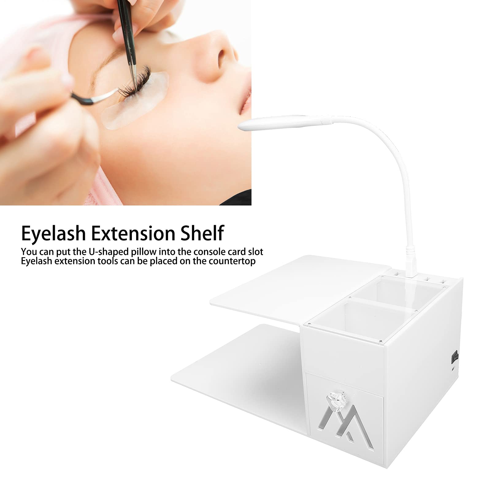 Eyelash Extension Shelf Shelf for Eyelash Extension Pillow Eyelash Extension Acrylic Shelf Eyelash Extension Tool LED Light Ergonomic Makeup Tool for Beauty Salon