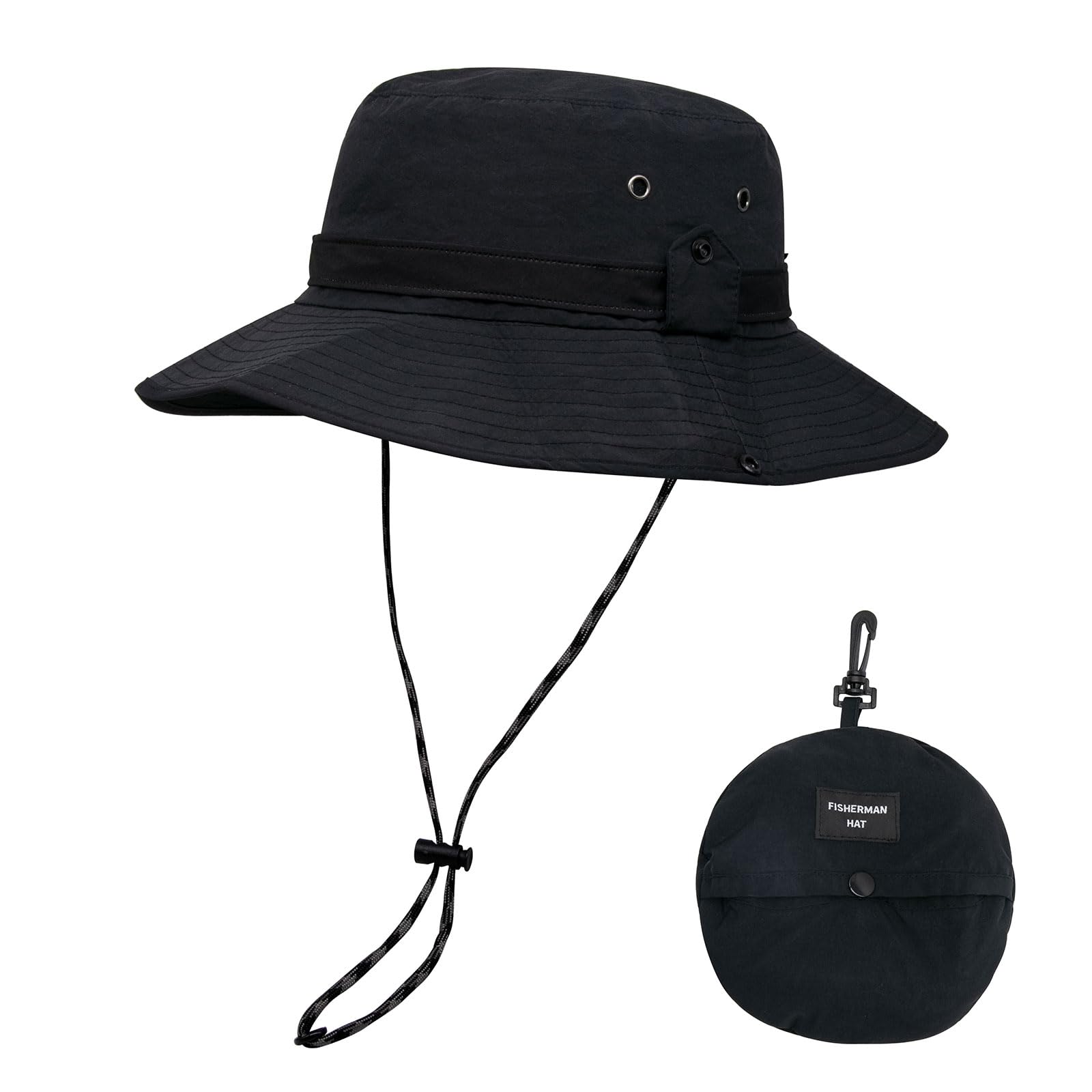 YAMEIZE Impermeable UPF50+Bucket Sombrero de Verano- para Mujeres Hombres Sombrero Safari with String Protección UV Strap Ajustable Sombrero de Pesca Playa