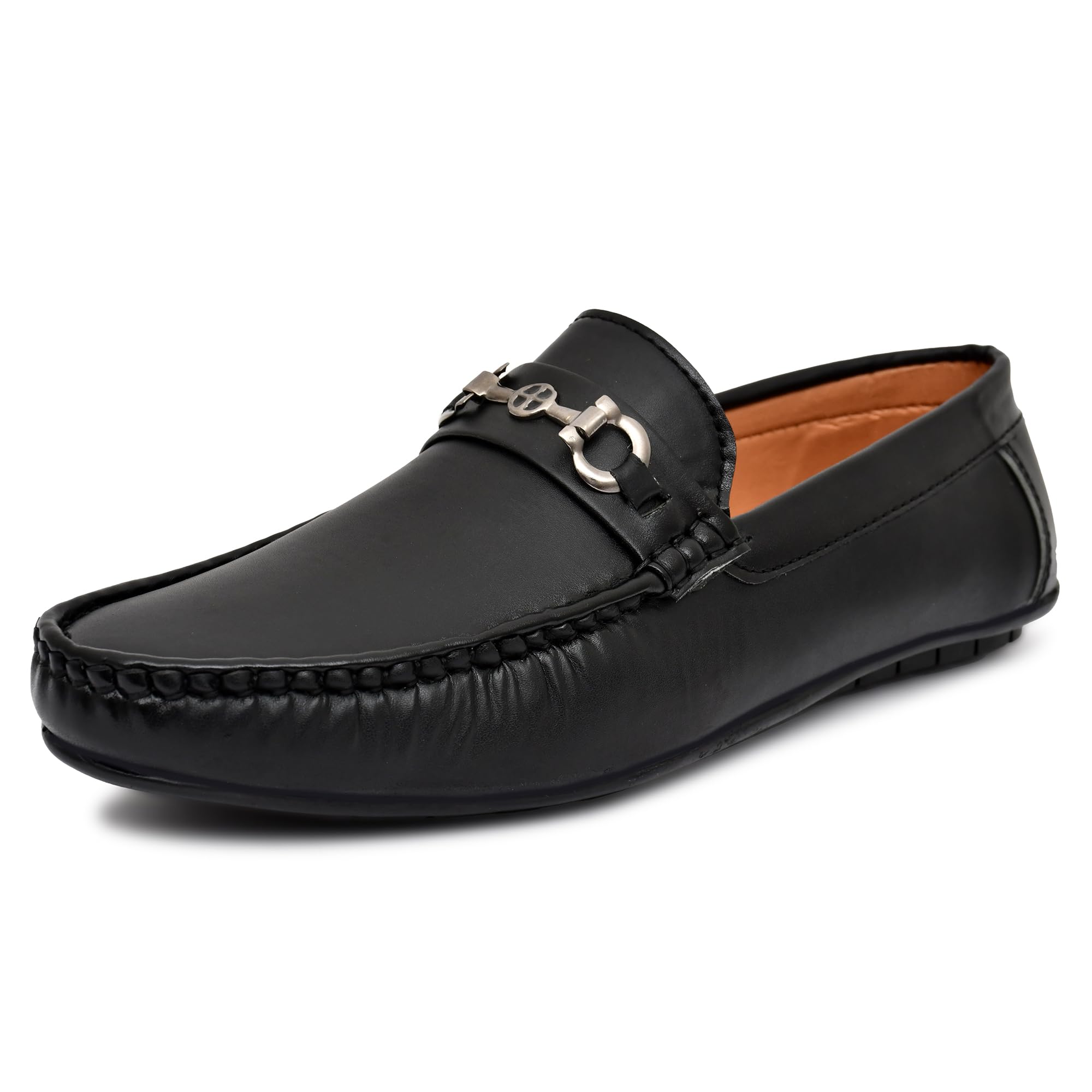 SR UNIQUE Black Faux Leather Stylish Loafers for Men - 10 UK (B0D9SLGGXF) Amazon Price History, Amazon Price Tracker