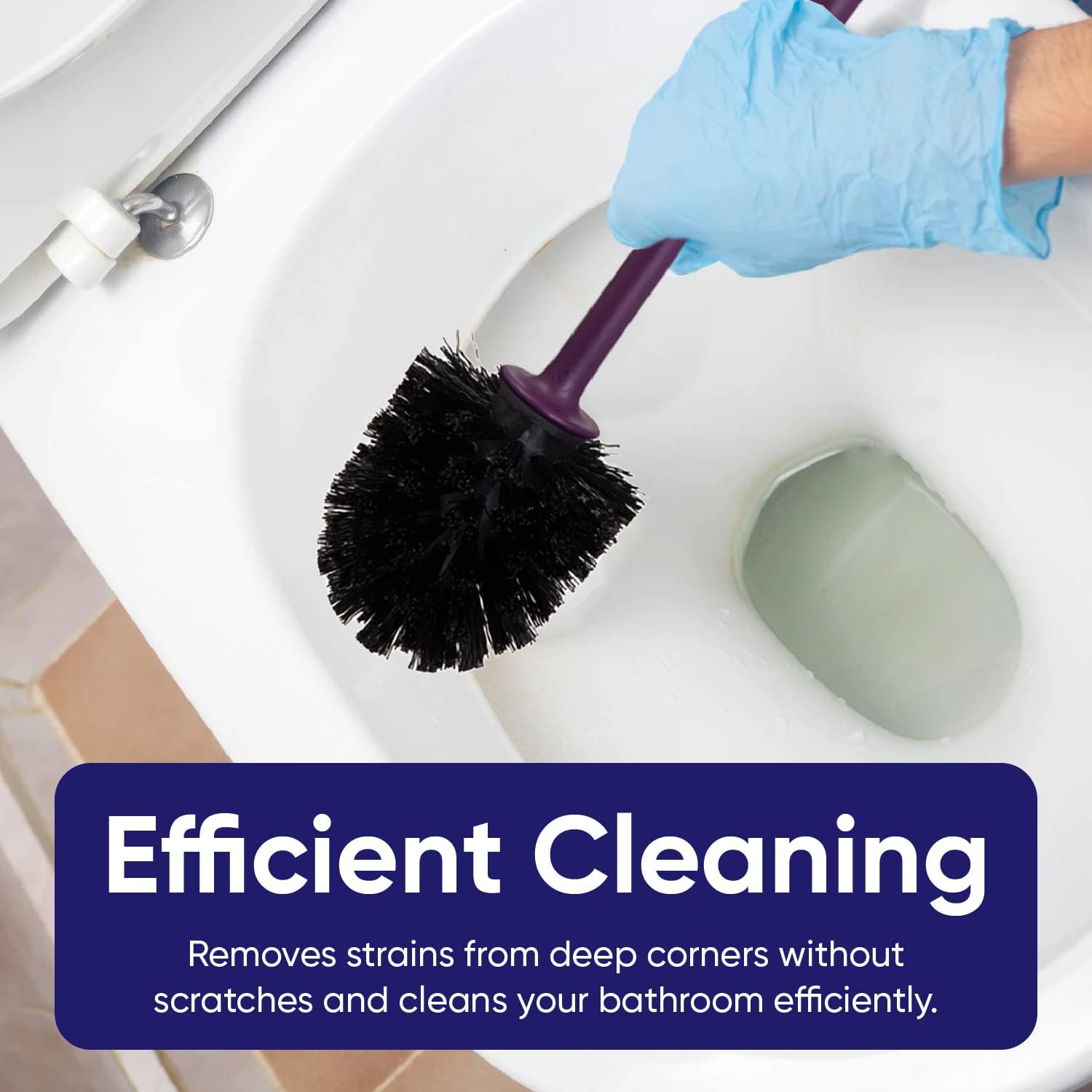 Toilet Brush Cleaner and Holder Purple 3 Pack Toilet Bowl Cleaner Brush with Scrubbing Wand, Brush and Storage Caddy for Easy Bathroom Cleaning