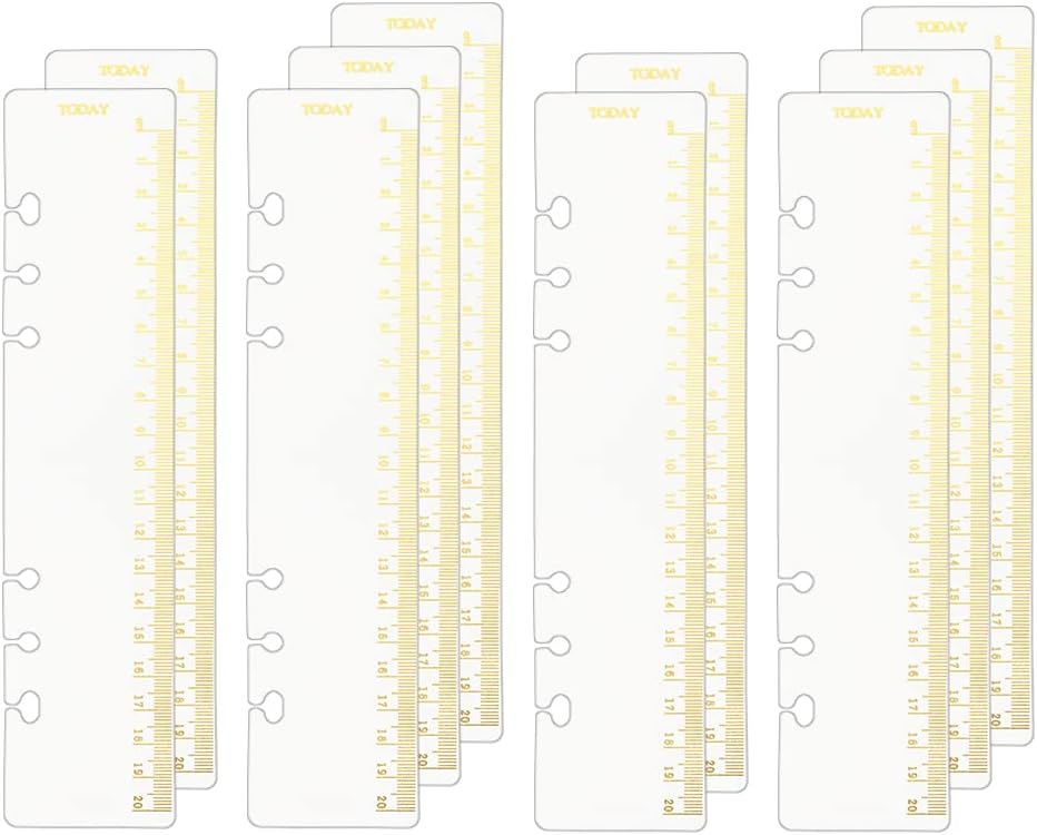 10pcs A5 Binder Dividers Ruler Gold Stamping 20cm Scale 6