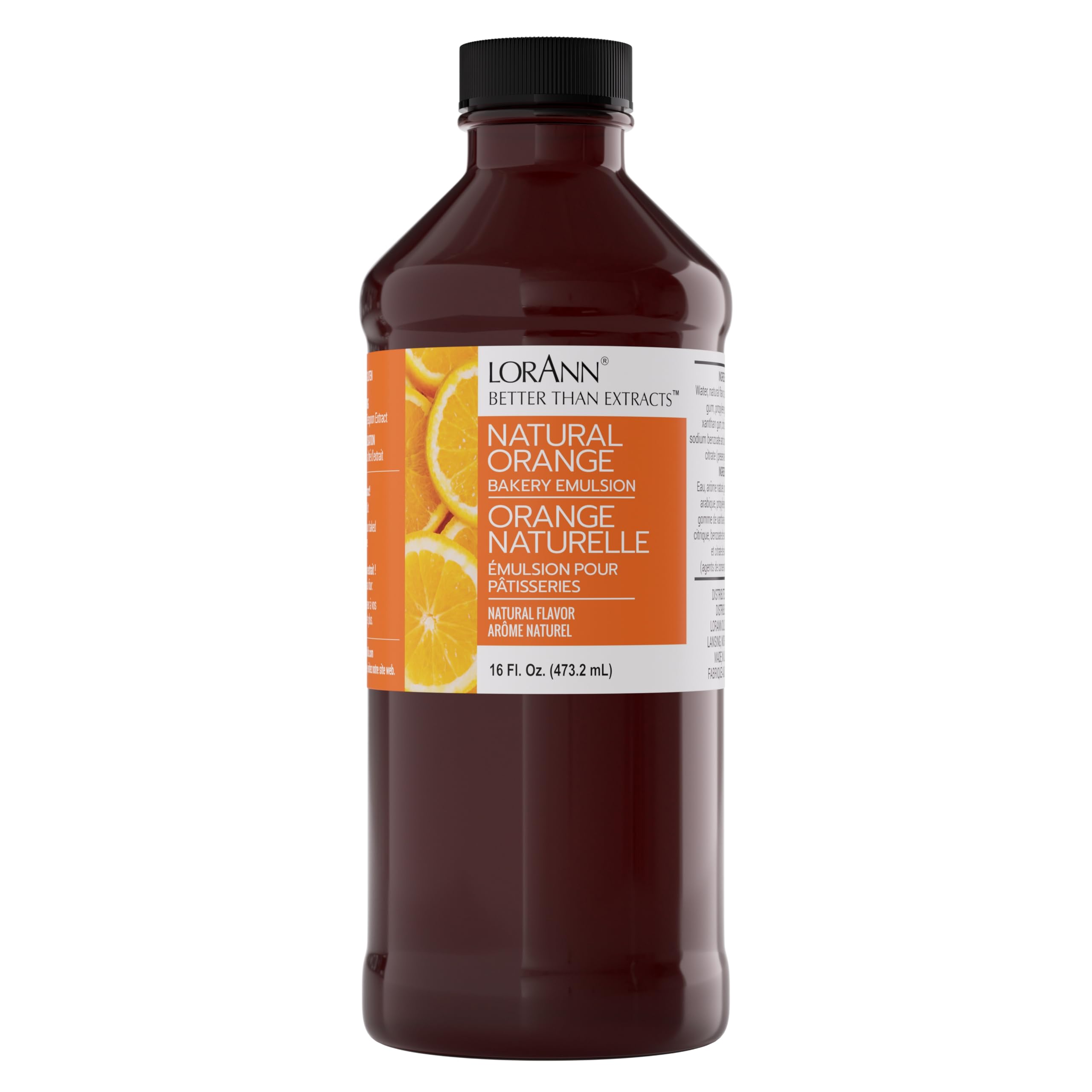 Orange Bakery Emulsion: True Essence, Ideal for Boosting Fruit Tones in Cakes, Cookies & Desserts, Gluten-Free, Keto-Friendly, Extract Substitute Essential for Your Kitchen, 16 Oz