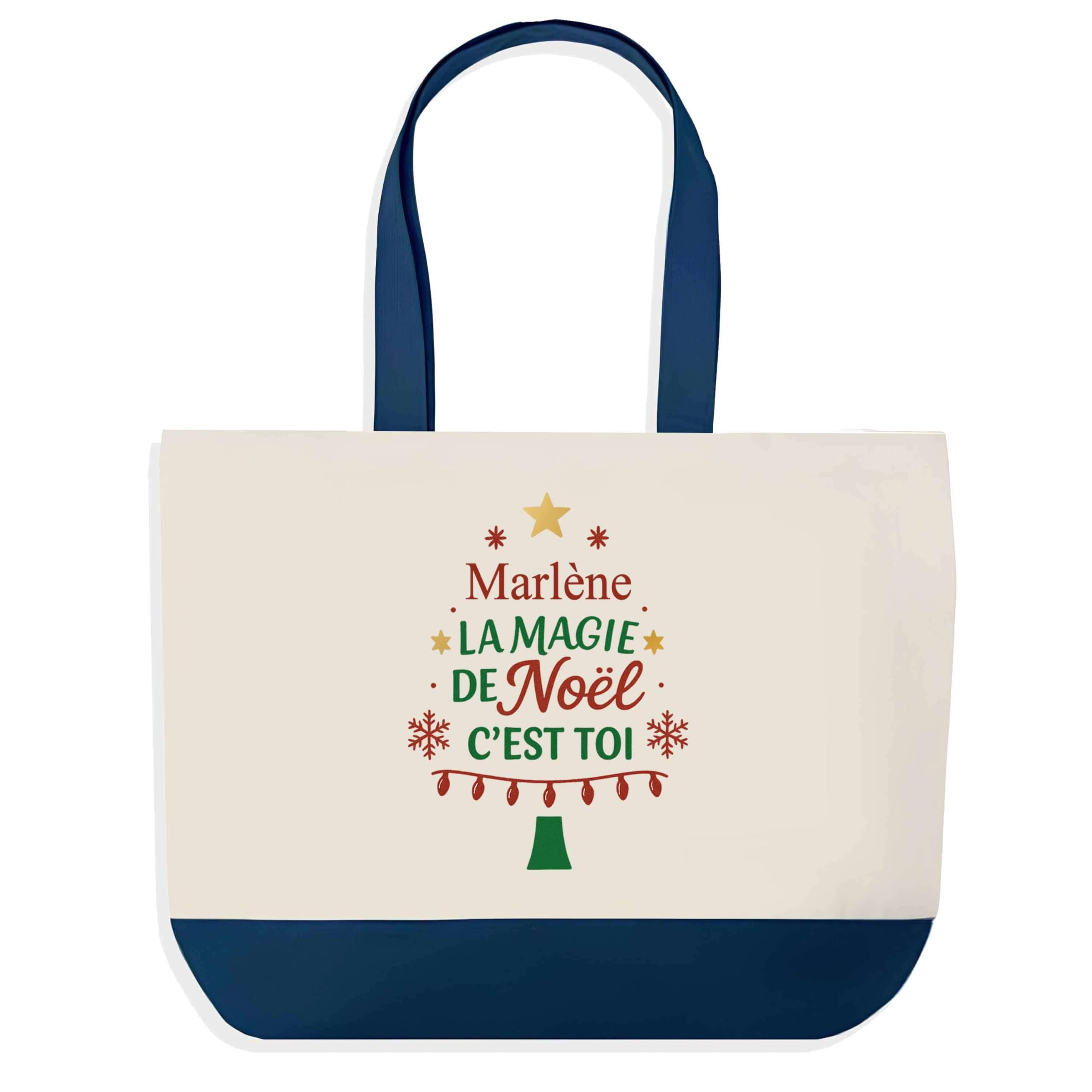 Sac shopping Marlène Magie de Noël en coton imprimé - 8