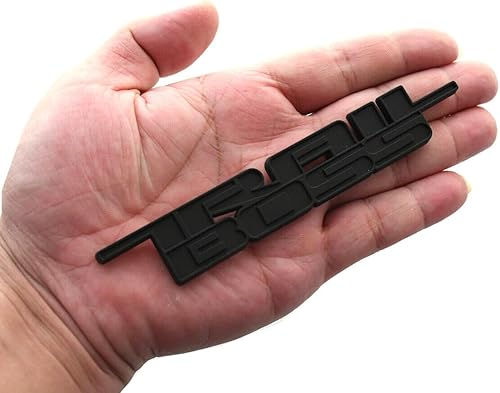 Emblema de Trail Boss 2019-2024 Placa de identificación 3D de repuesto para Silverado 1500 2500 HD (negro mate)