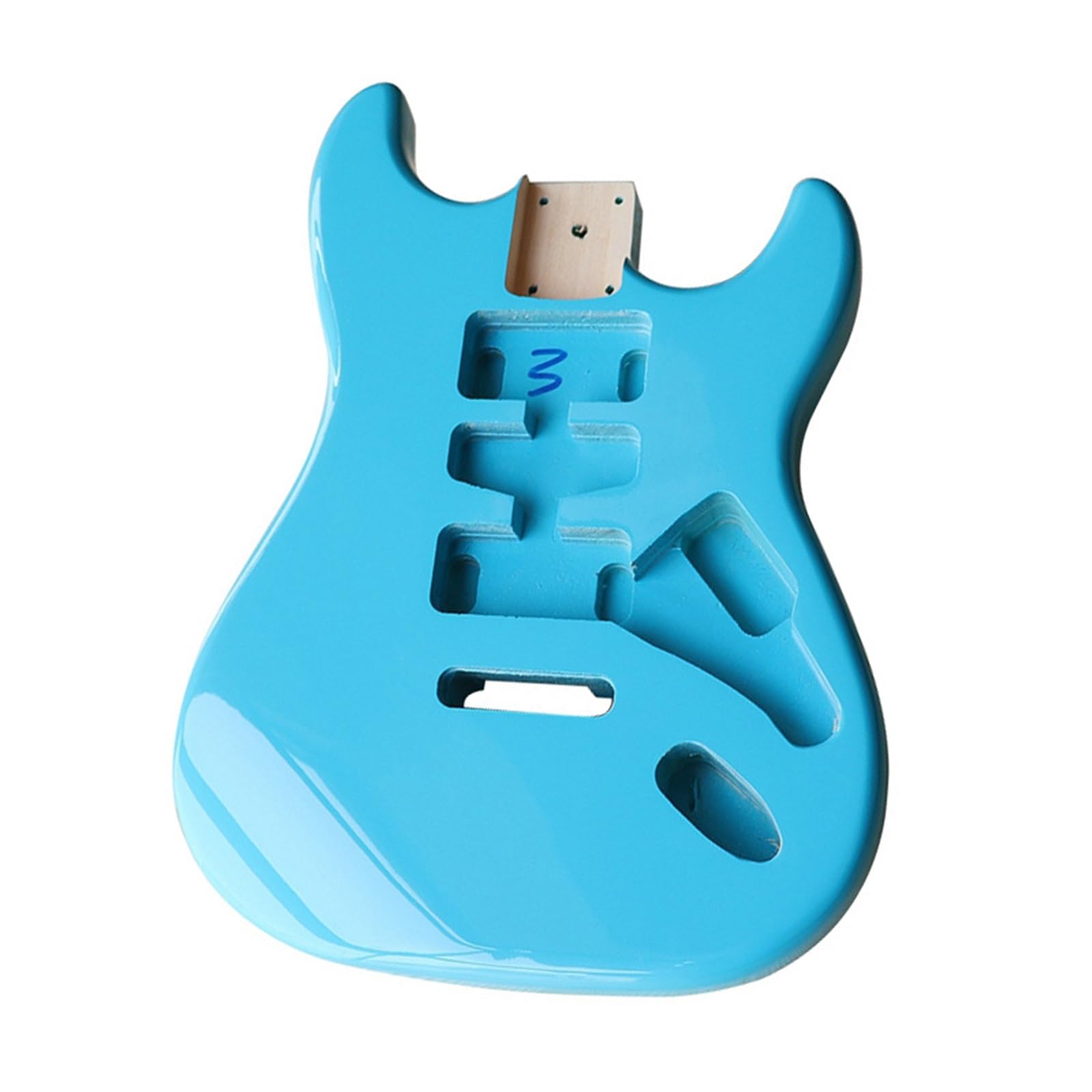 Guitar Body Kit Glossy Blue Electric Guitar Body Assembly Instrument DIY Accessories