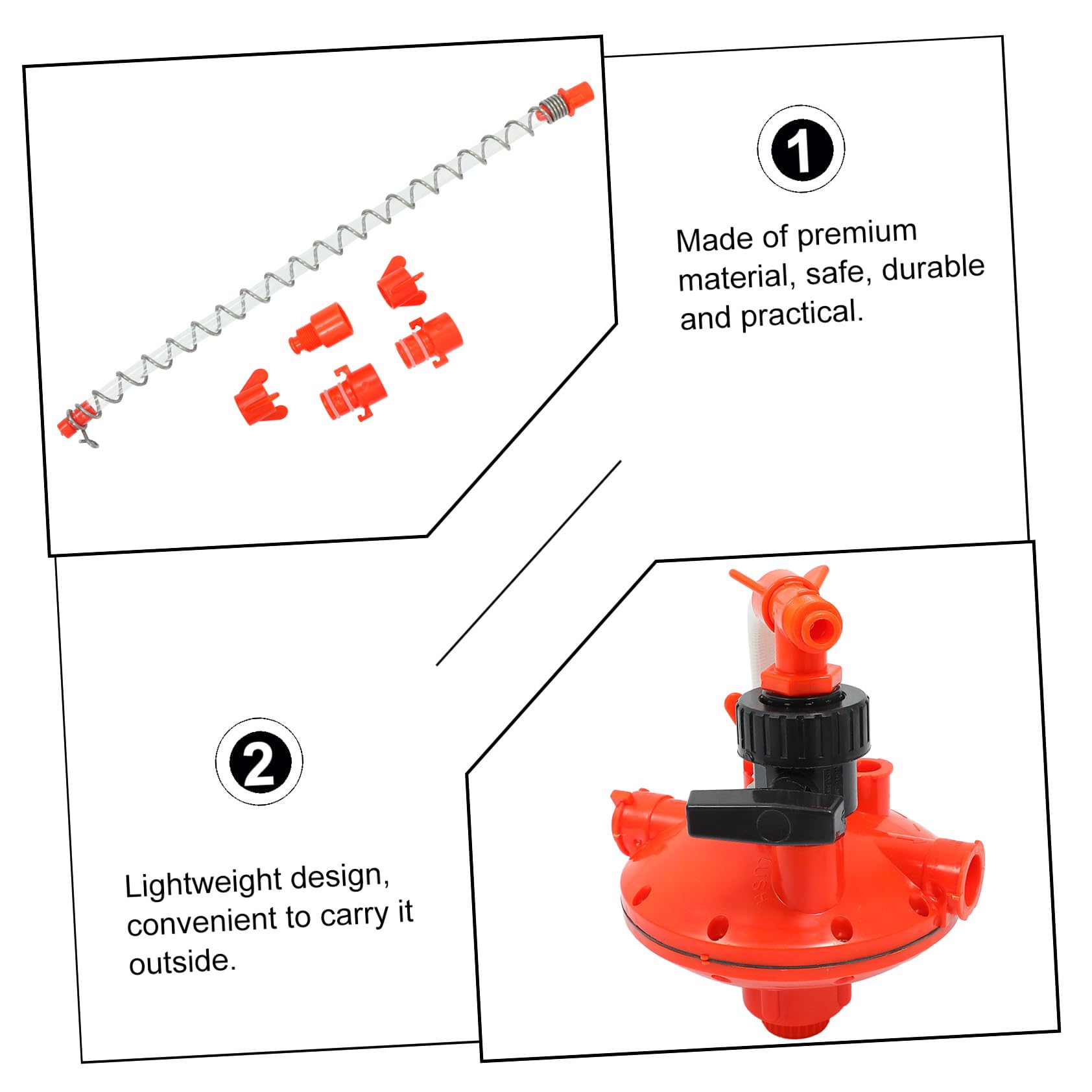 1pezzi Riduttore Pressione Acqua Automatico Per Pollame Valvola Regolatrice in Sicura e Durevole Accessorio Abbeveratoio Galline Con Superficie Liscia e Doppio Tubo Compatibile