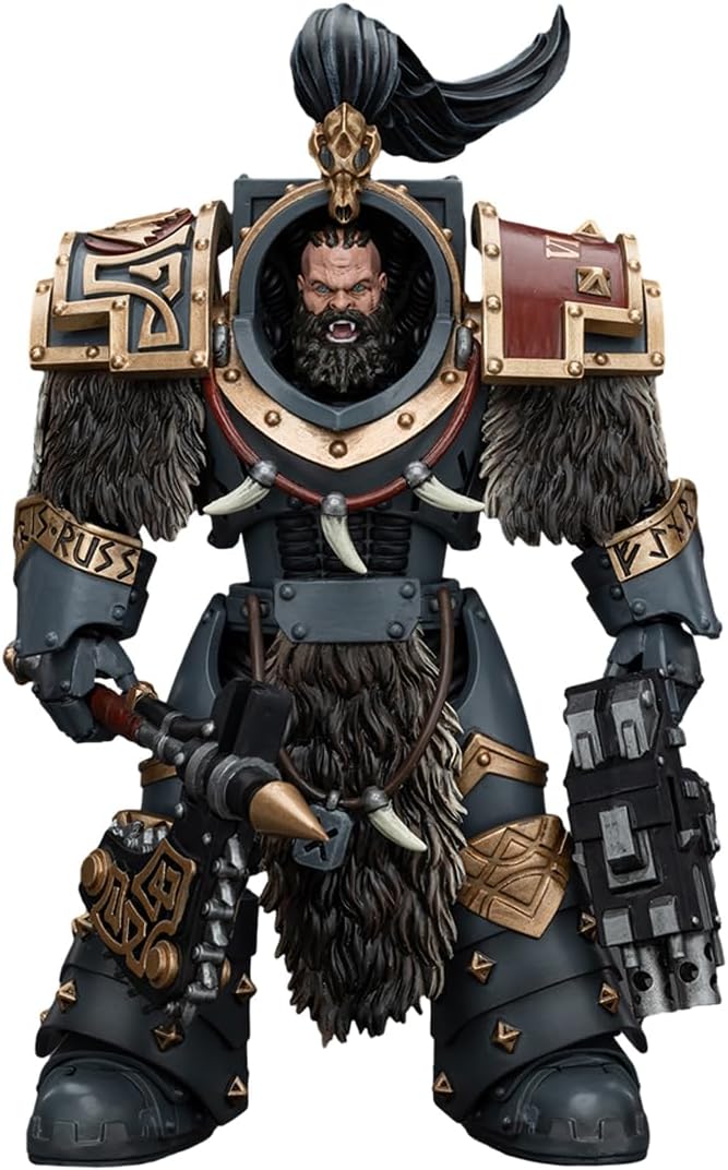 JOYTOY1/18 Warhammer 40K Action Figure 5.59 inch Space Wolves Varagyr Wolf Guard Squad Varagyr Thegn The Horus Heresy Collection Model Birthday Gift
