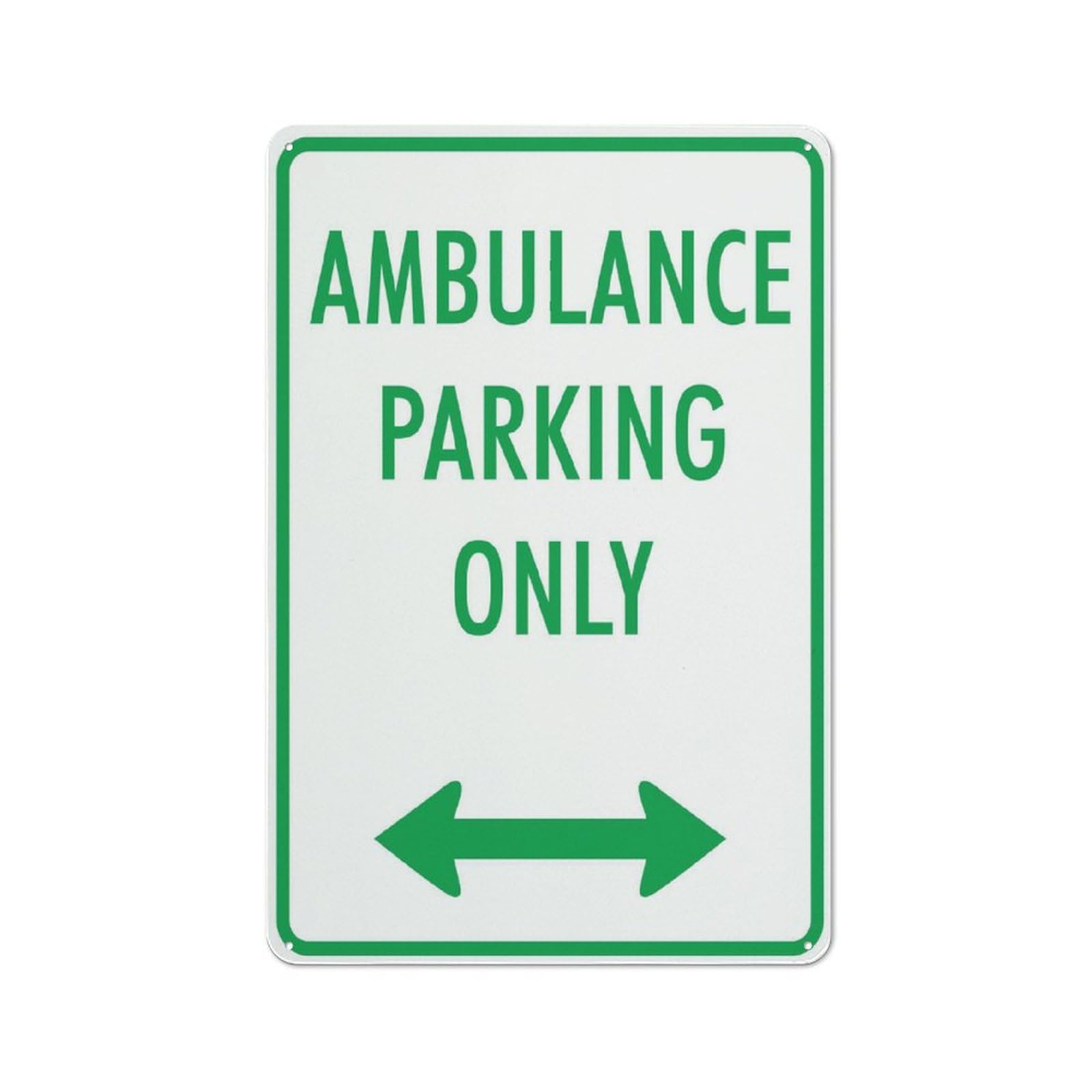 Ambulance Parking Only Sign, 8x12 Inch UV-Printed Aluminum Outdoor Sign, Weatherproof Security Sign for Home or Business
