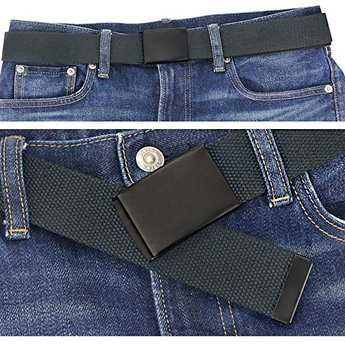 Belts for Men Male Strap Metal Slider Buckle Men Belts for Jeans Pants (Color : B, Size : 130cm) (A 110cm)3