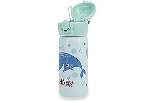 Nuby Thirsty Kids No Spill Flip-It Toddler Metal Water Bottle - 14 Oz, 18+ Months