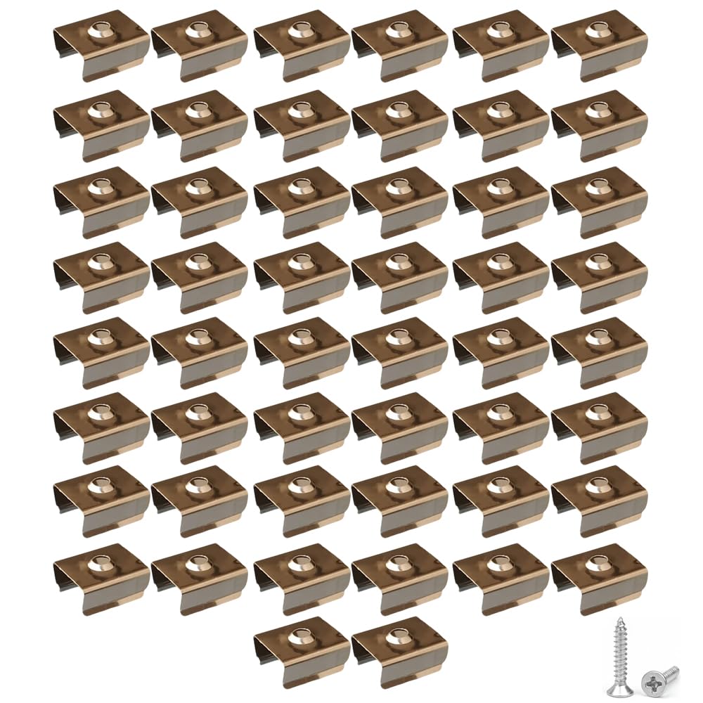 50 PCS Stainless Steel LED Strip Light Clips Mounting Clips Holder Bracket Fixing Holder Clamps with Screws for 15-17mm Width LED Strip