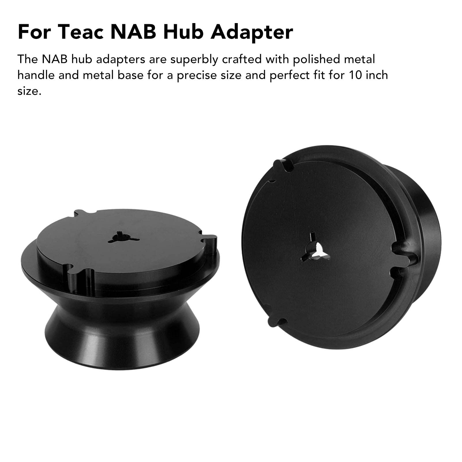 Cryfokt Adaptadores de Cubo Nab, Aleación de Aluminio Pulido, Abridor de 10 Pulgadas para Grabadoras de Carrete a Carrete Studer Akai (Black)