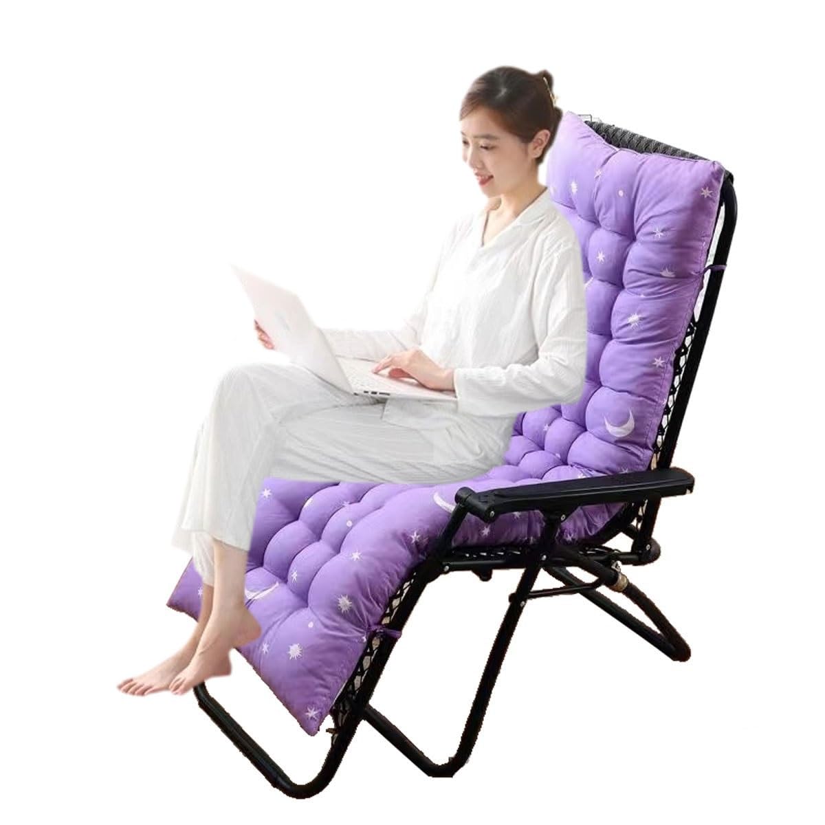 Sun Lounger Cushion Outdoor/Indoor 170*53/125*53CM Thick Garden Chair Recliner Relaxer Rocking Chair Cushion Replacement Bench Seat Cushion Pads, Cushion Pads With Backrest For Holiday Travel ( Color