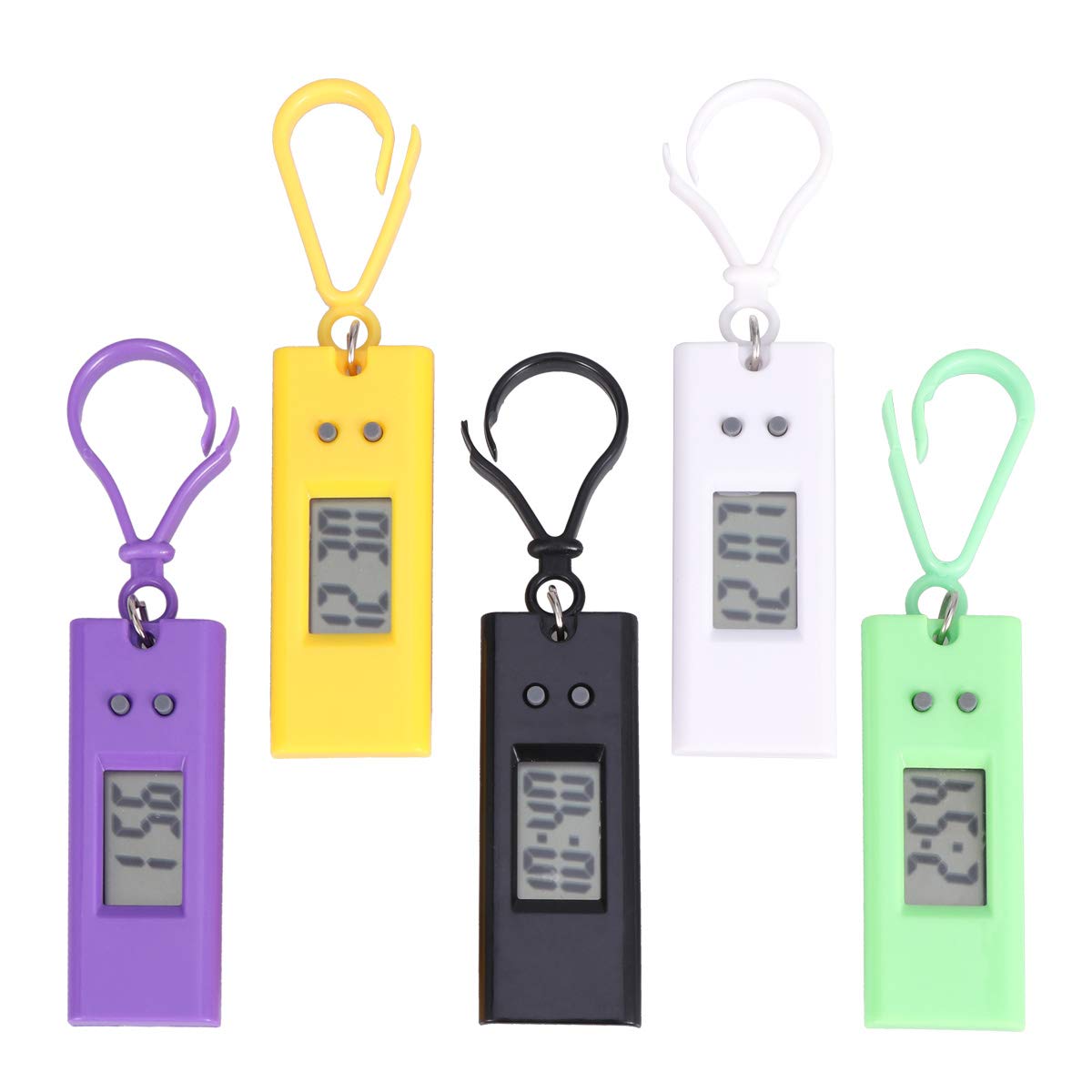 UKCOCO Mode Taschenuhr 5 Stücke Schlüsselbund Elektronische Uhren Lustige Schlüsselanhänger Taschenuhren Prüfung Kleine Hängende Uhren für Kinder Studenten (zufällige Farbe)