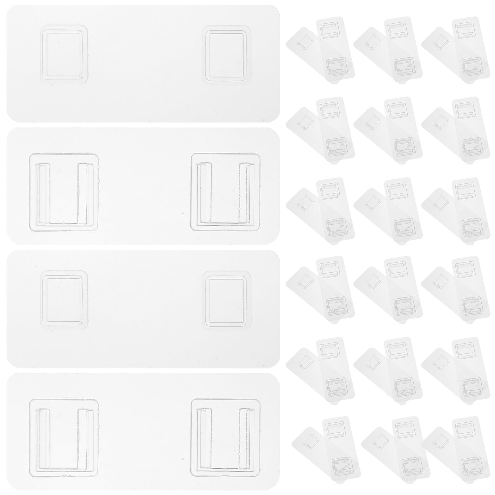 HOMSFOU Paired Wall Hooks Adhesive Power Strip Hanger Strong No-Drill Kitchen Storage Hooks for Home Organization 20pcs (10 Double Male + 10 Double Female)