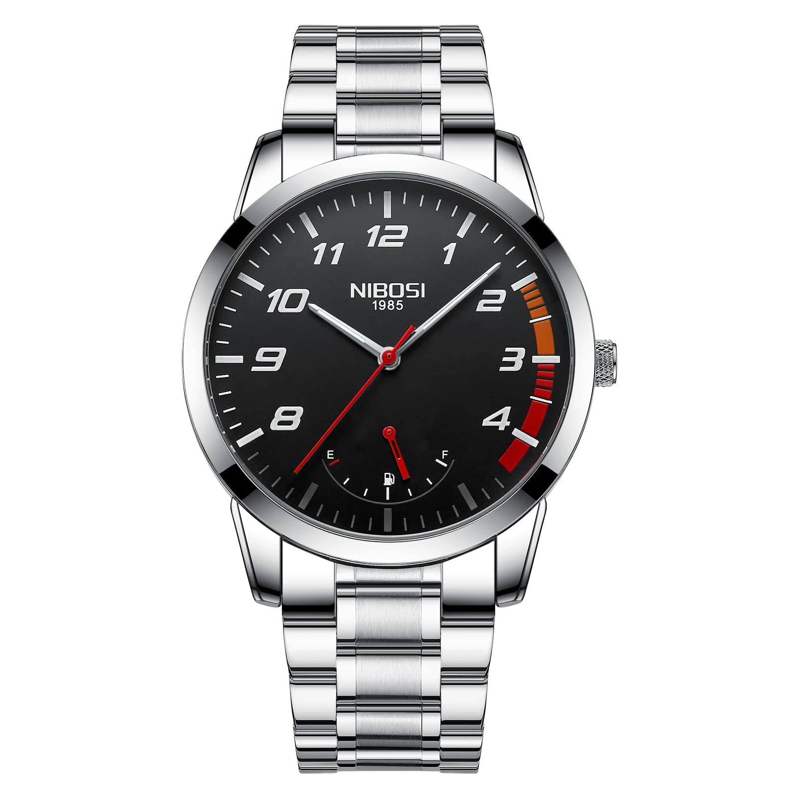 NIBOSI Mens Watches,Fashion Quartz Analog Sleek Minimalist Mesh Stainless Steel Waterproof Chronograph Watches for Men with Auto Date(Silver) (B0B2K21WH6) Amazon Price History, Amazon Price Tracker