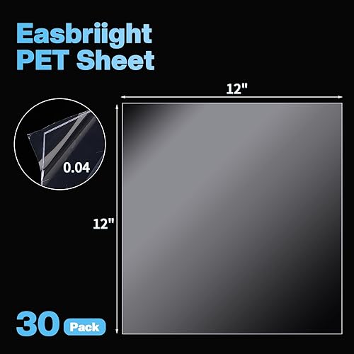 Miniatura 2 de Cholemy Paquete de 30 paneles de láminas de plástico transparente de 12 x 12 pulgadas, paneles de vidrio de plástico flexible para pósteres, marcos