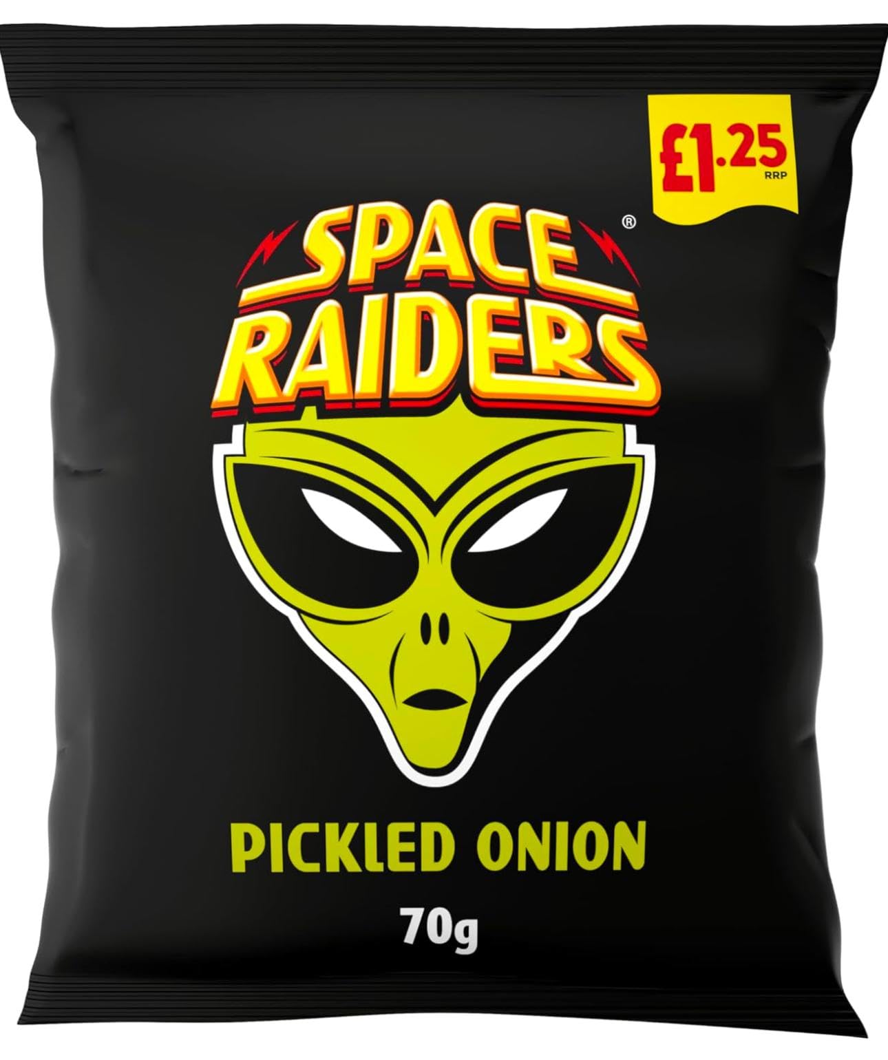 Space Raiders 20 x 70g Pickled Onion Crisps Snacks Bulk School Office Alien Shaped PM£1.25