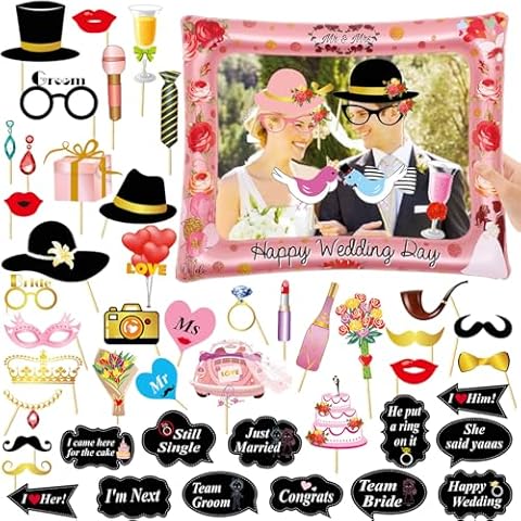 POPOYU Inflatable Photo Booth Frame with Props Cover