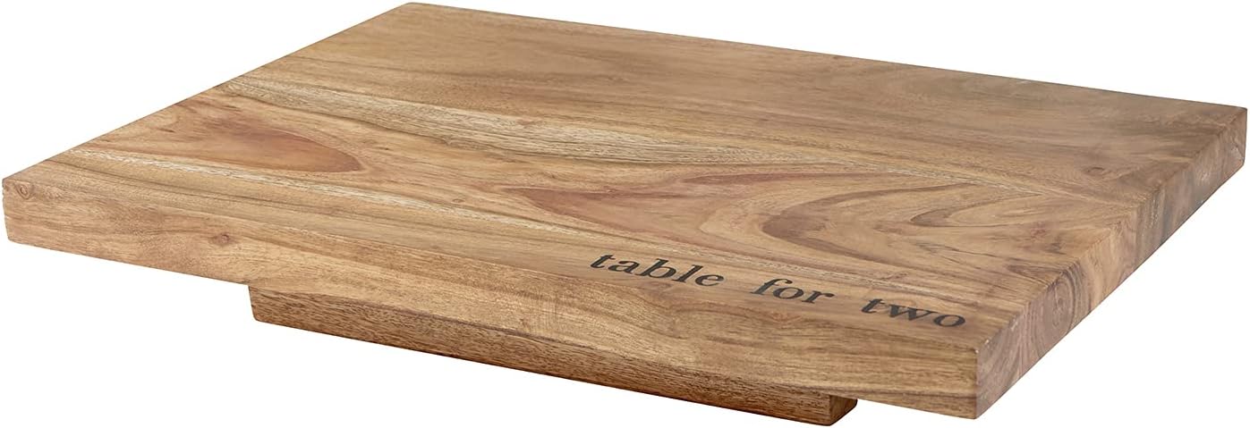 Santa Barbara Design Studio F2F Acacia Wood Serving Tray, 15.5" x 11.63", Table For Two